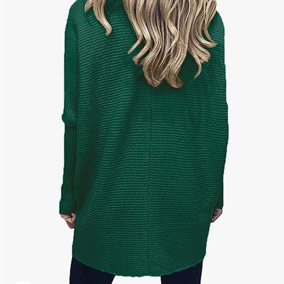 NWOT ANRABESS Turtleneck Long Batwing Sleeve Asymmetric Hem Casual Pullover - Picture 4 of 4